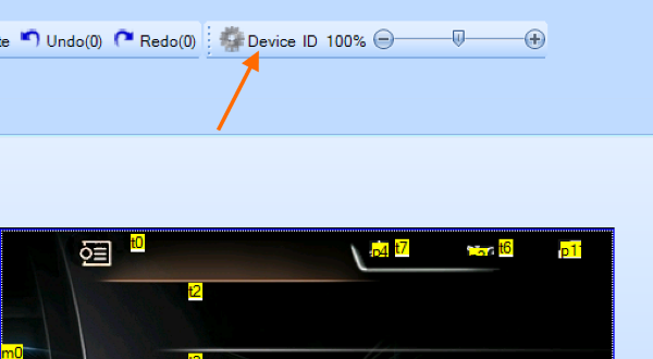 Nextion Editor: Device-Menü für Rechtslenker